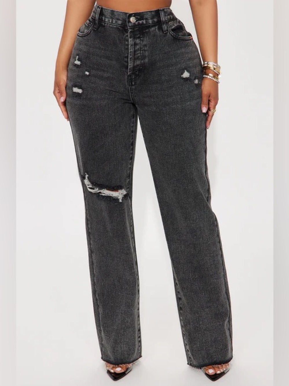 Fashion Nova Black Straight Leg Jean